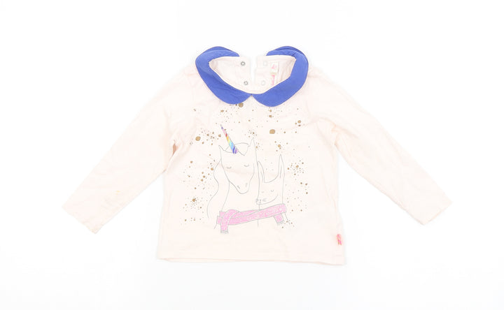 Billieblush Girls Pink Basic T-Shirt Size 12-18 Months - UNICORN