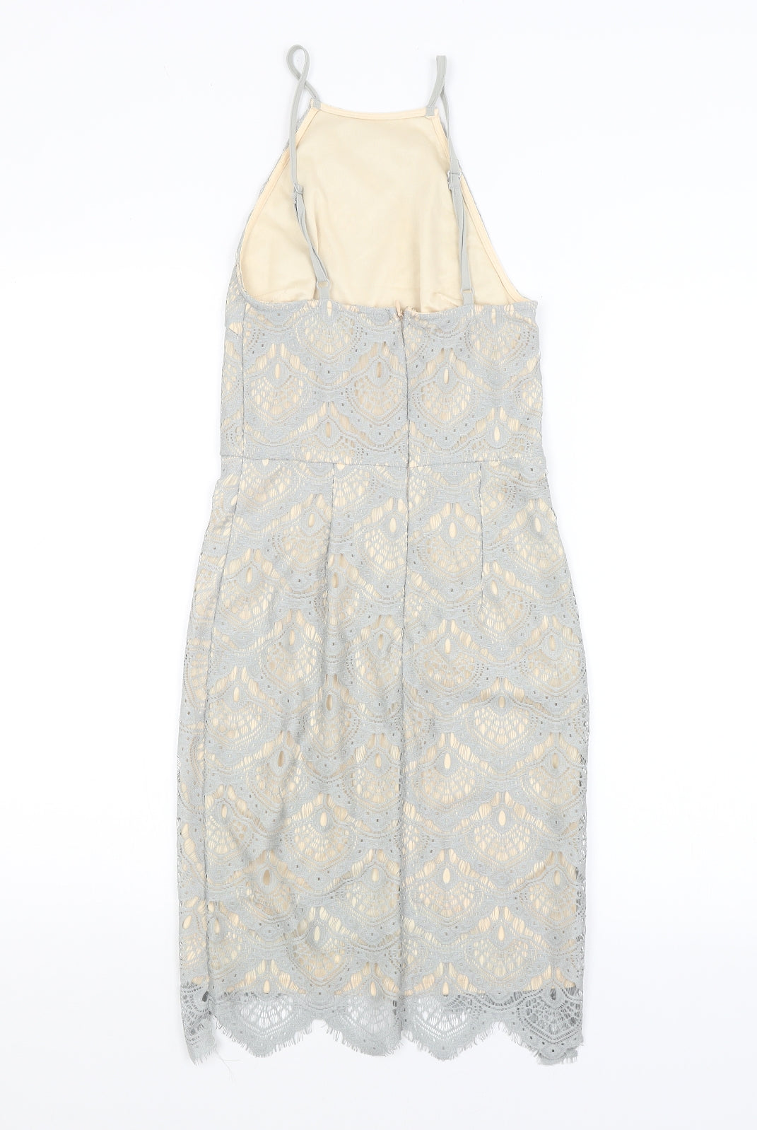 Missguided Womens Grey Argyle/Diamond  Pencil Dress  Size 6