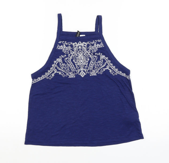 H&M Womens Blue Argyle/Diamond Basic Tank Size S