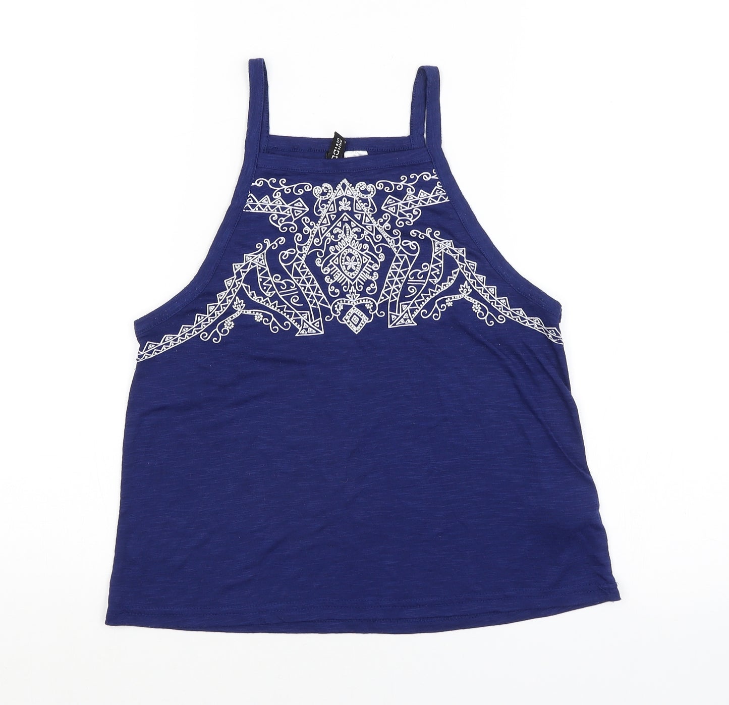 H&M Womens Blue Argyle/Diamond  Basic Tank Size S