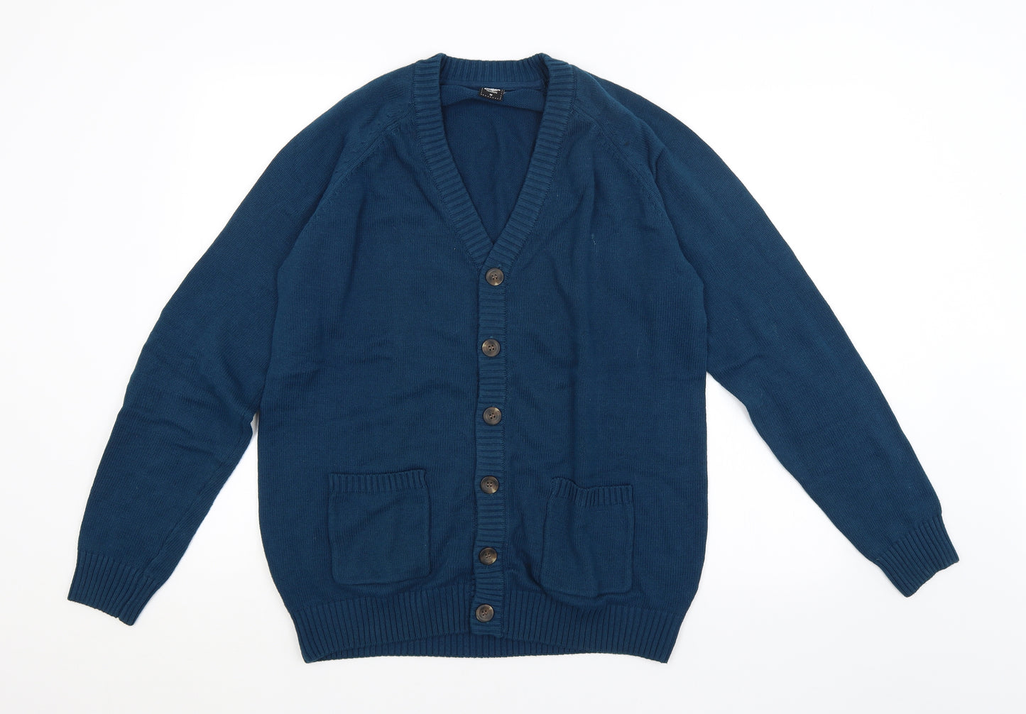 Cotton Traders Mens Blue   Cardigan Jumper Size M
