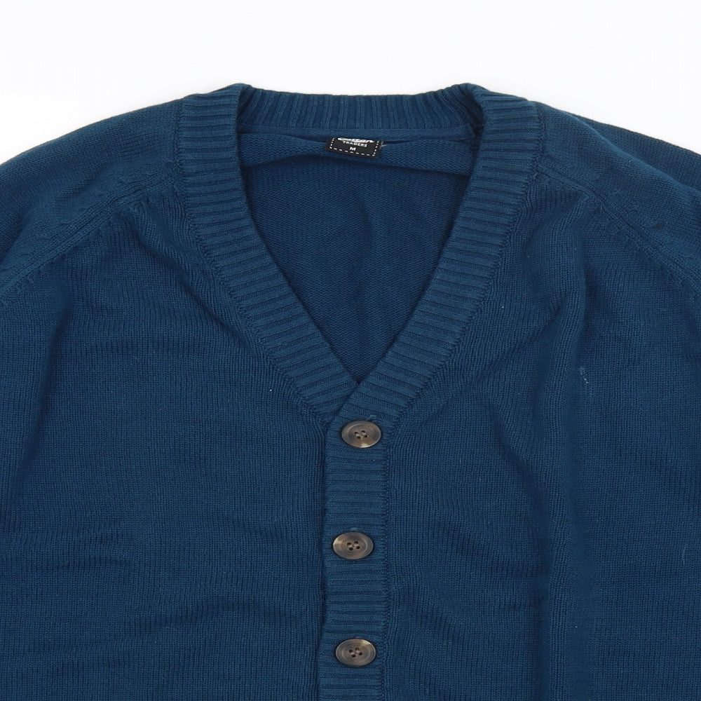 Cotton Traders Mens Blue   Cardigan Jumper Size M