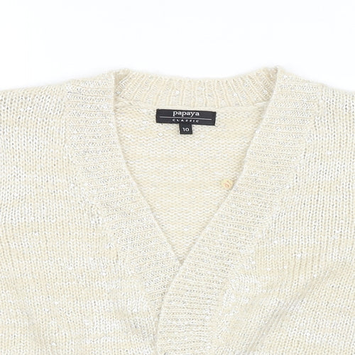 Papaya Womens Beige   Cardigan Jumper Size 10