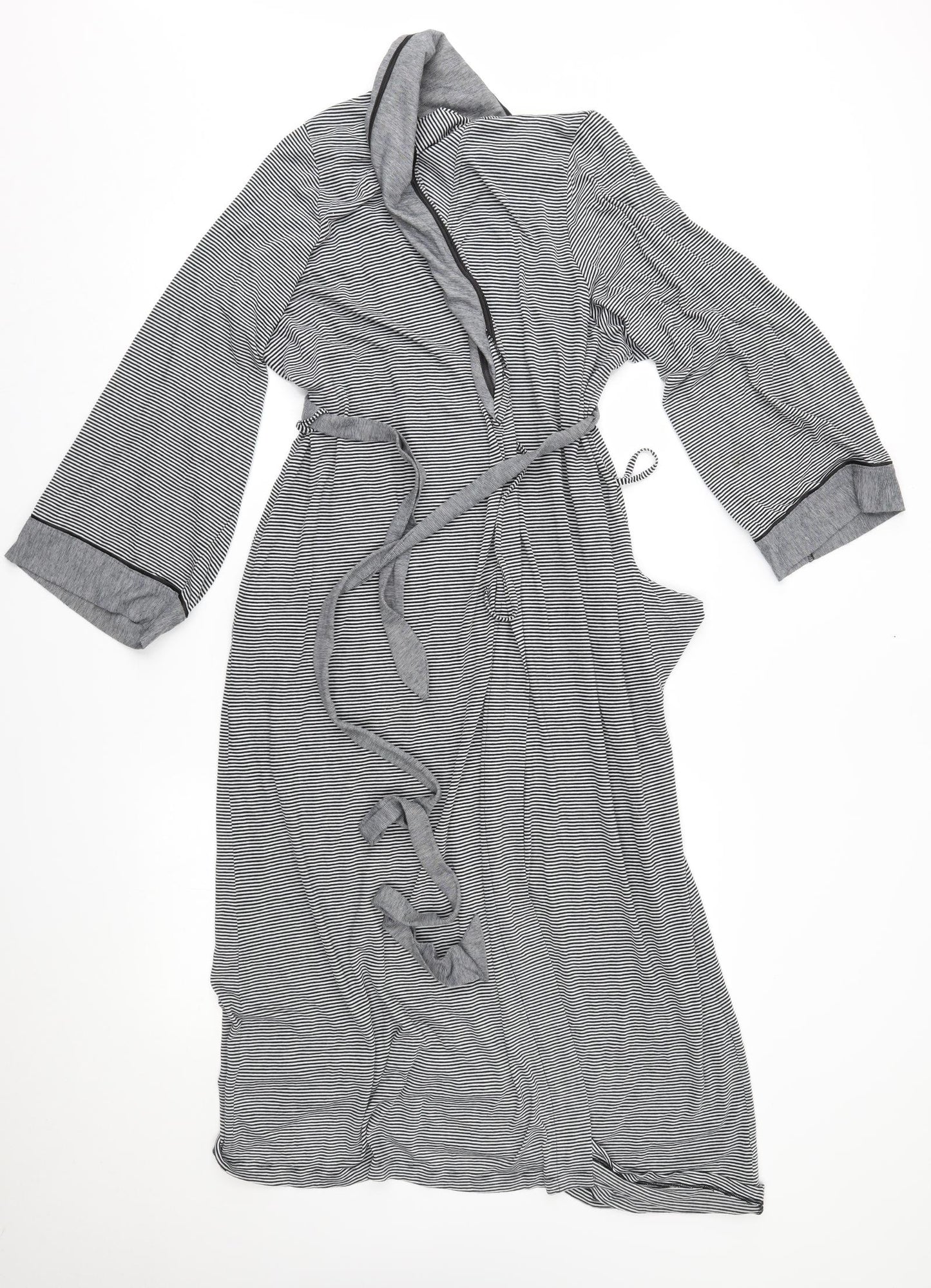 M&S Womens Grey Striped   Robe Size 18