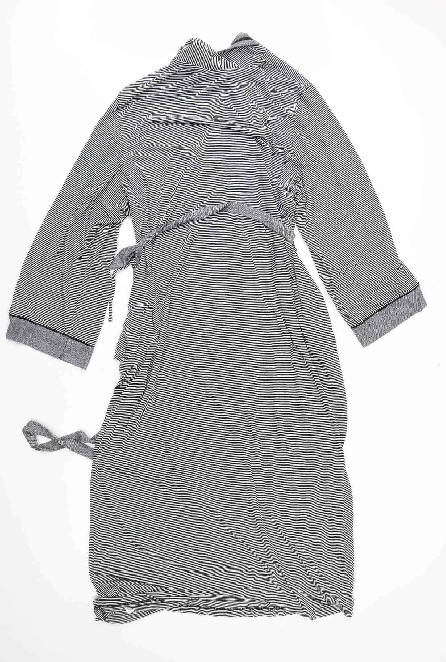 M&S Womens Grey Striped   Robe Size 18