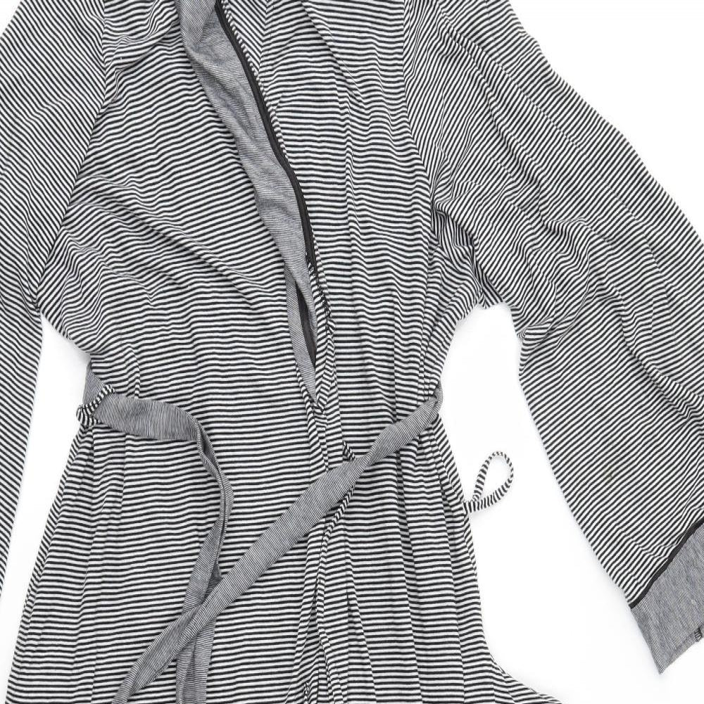M&S Womens Grey Striped   Robe Size 18