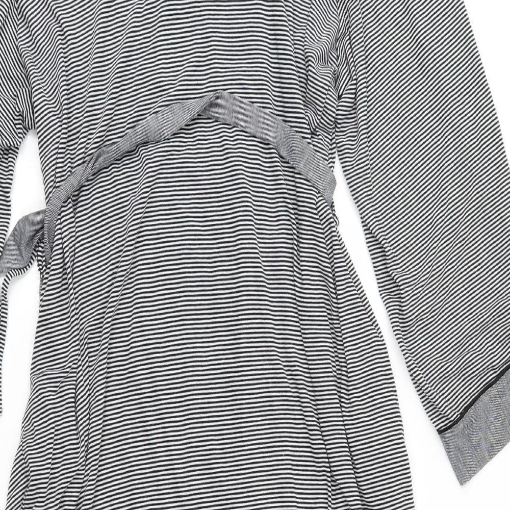 M&S Womens Grey Striped   Robe Size 18