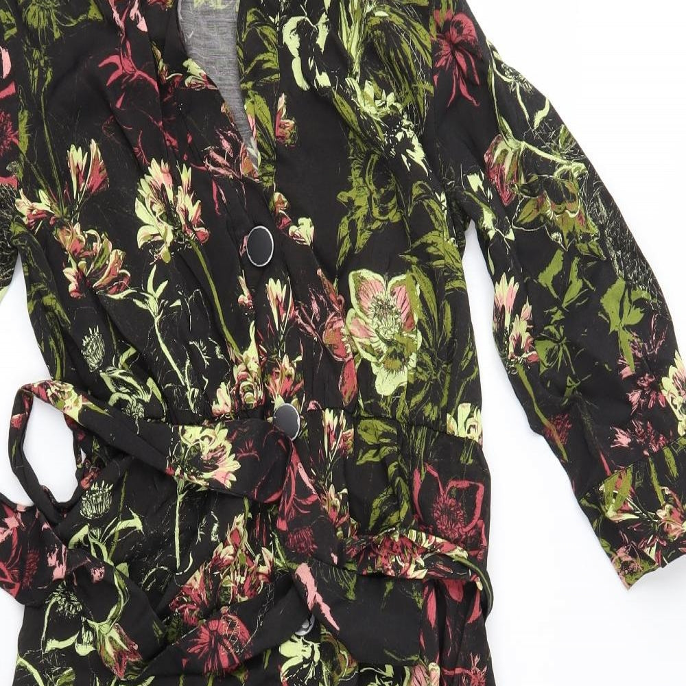 Zara Womens Black Floral  A-Line  Size XS