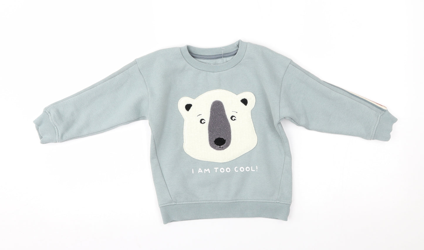 Nutmeg Boys Blue   Pullover Jumper Size 3-4 Years  - I'm too cool