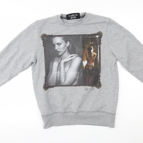 DIvine trash Mens Grey   Pullover Sweatshirt Size XS