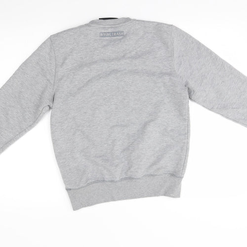 DIvine trash Mens Grey   Pullover Sweatshirt Size XS
