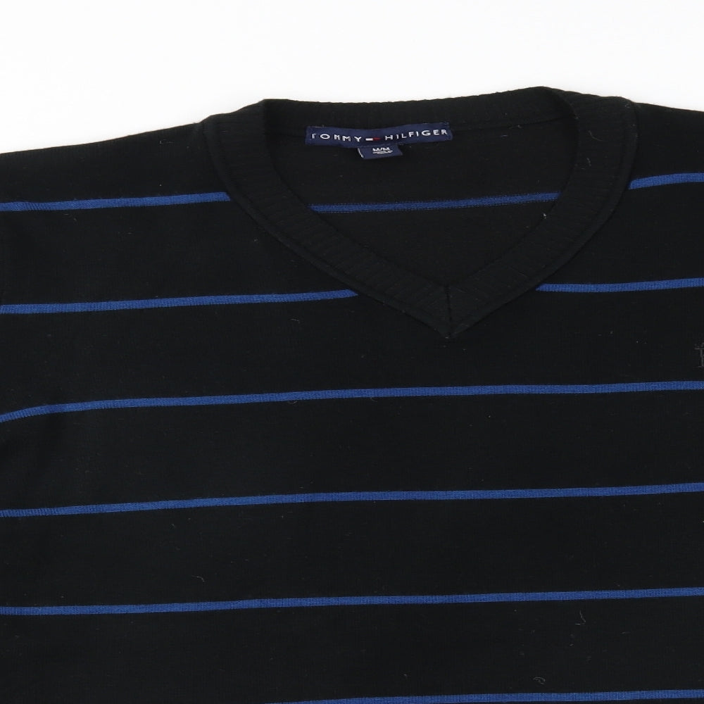 Tommy Hilfiger Womens Black Striped  Pullover Jumper Size M