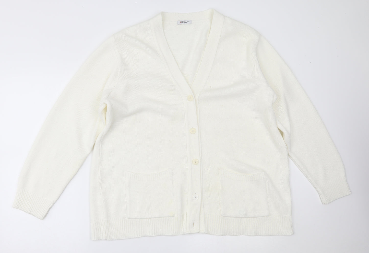 Damart Womens White   Cardigan Jumper Size 18