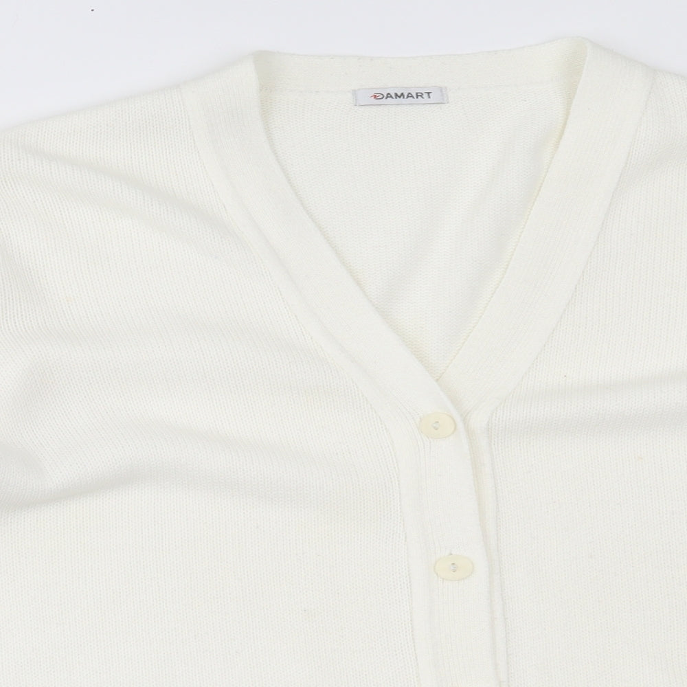 Damart Womens White   Cardigan Jumper Size 18