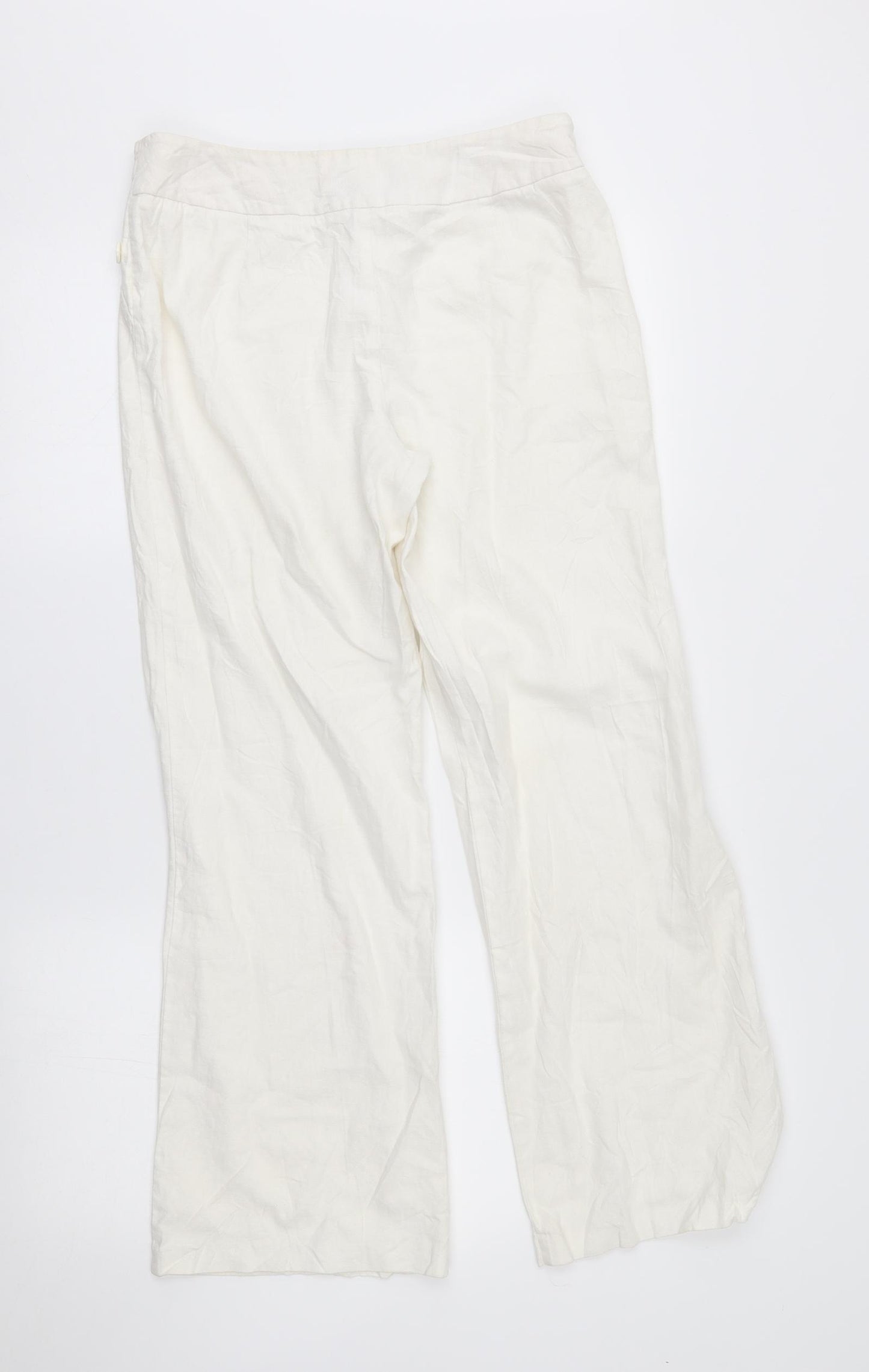 M&S Womens White   Chino Trousers Size 12 L28 in