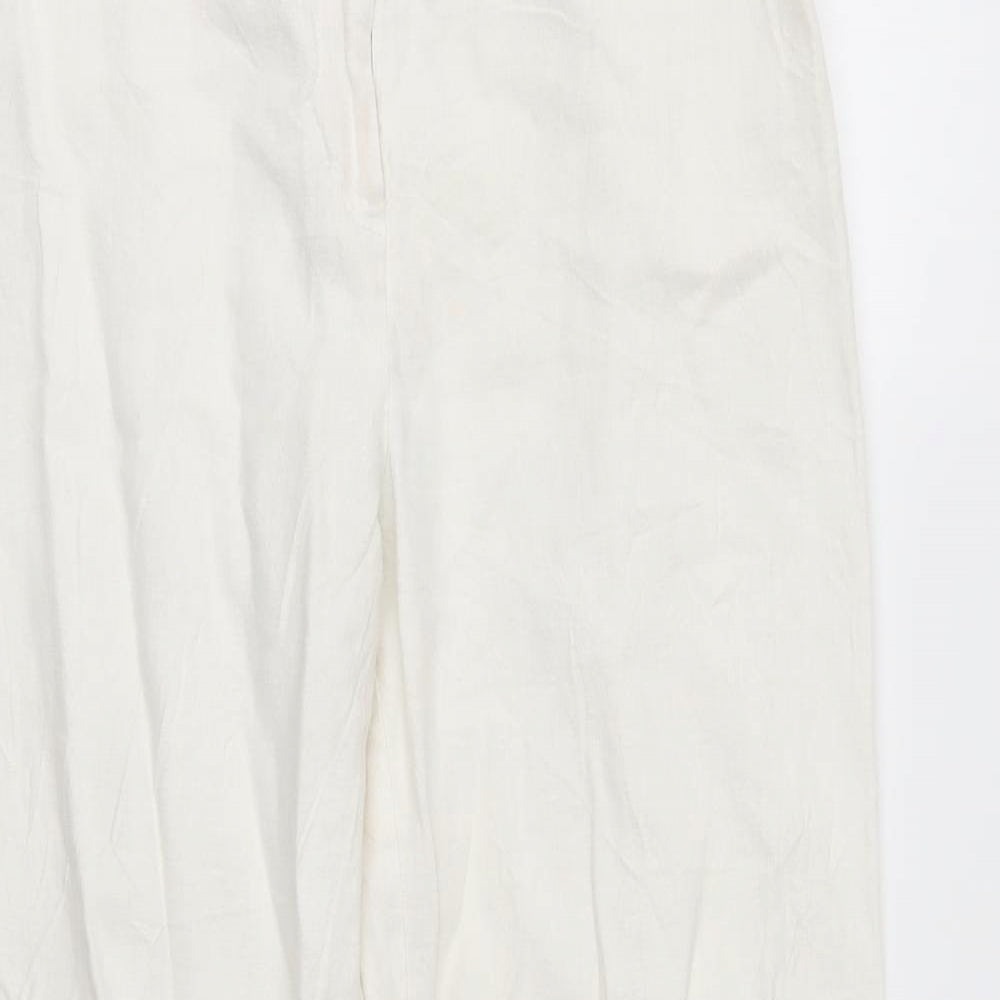 M&S Womens White   Chino Trousers Size 12 L28 in