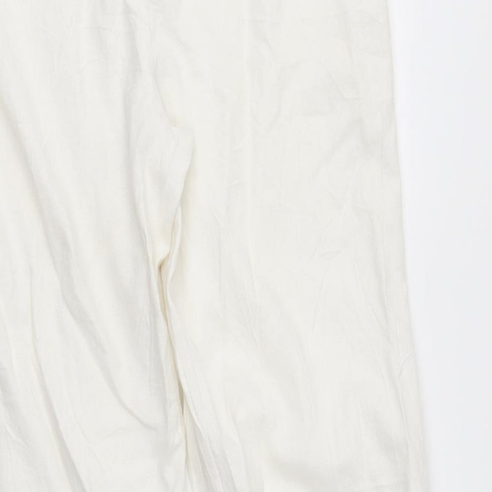 M&S Womens White   Chino Trousers Size 12 L28 in