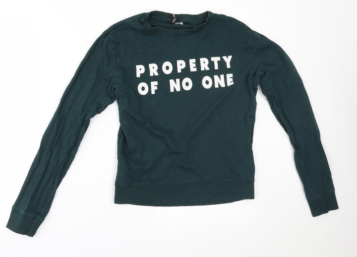 H&M Womens Green   Pullover Jumper Size XS  - property of no one
