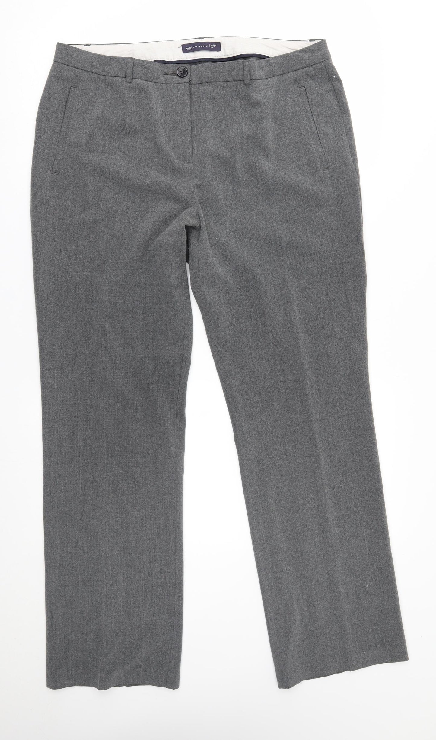 M&S Womens Grey    Suit Trousers Size 14 L30 in
