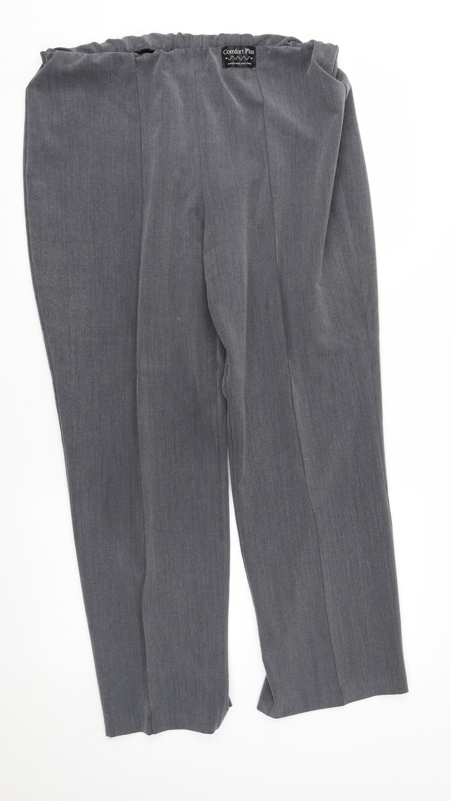 M&S Womens Grey   Trousers  Size 16 L28 in - comfort plus