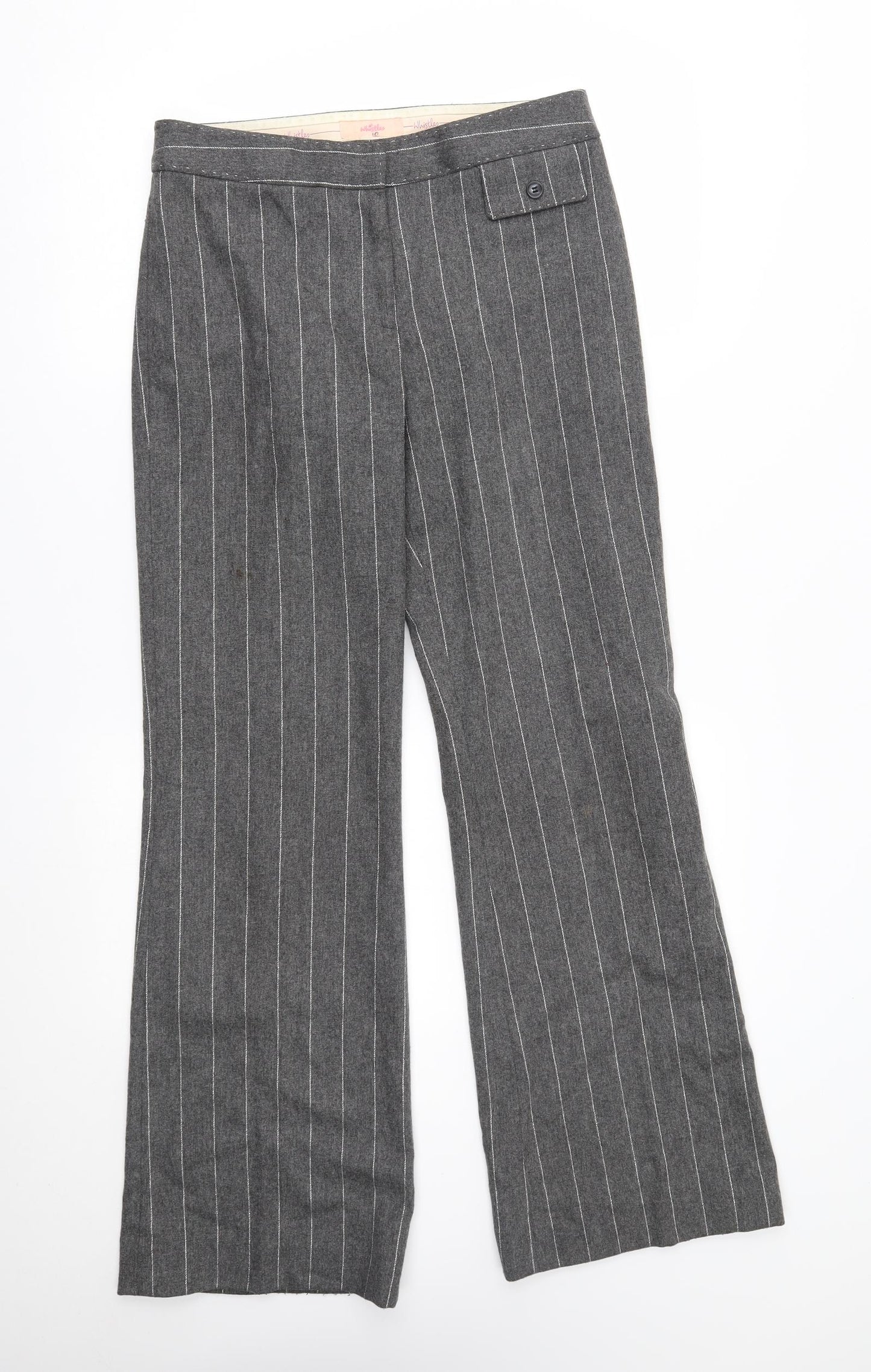 Whistles Womens Grey Striped   Suit Trousers Size 10 L31 in