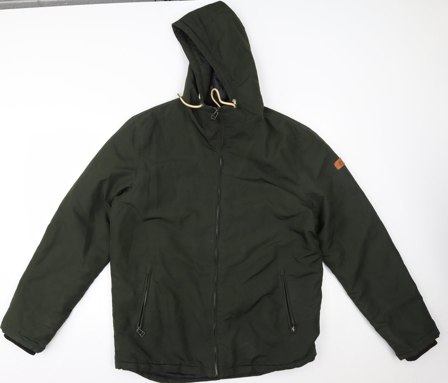 JACK & JONES Mens Green   Parka Coat Size L