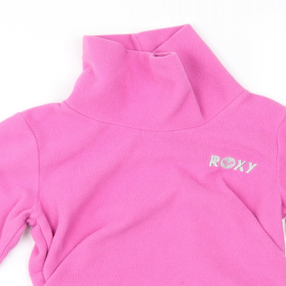 ROXY Girls Pink   Full Zip Sweatshirt Size 10 Years