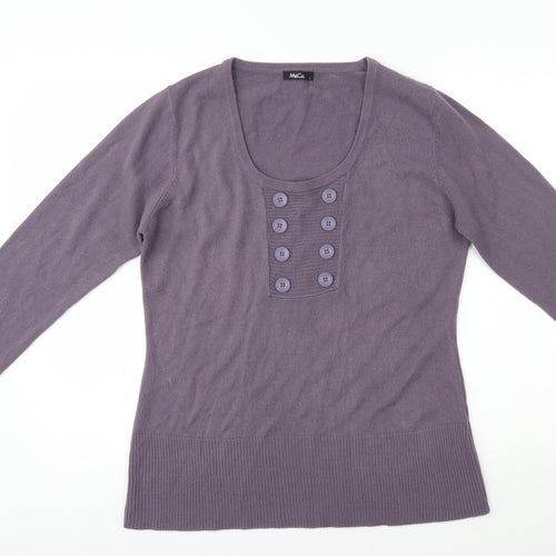M&Co Womens Purple   Pullover Jumper Size L