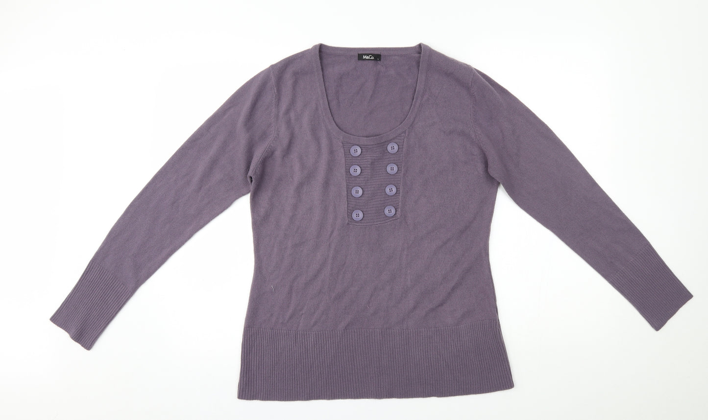 M&Co Womens Purple   Pullover Jumper Size L