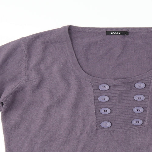 M&Co Womens Purple   Pullover Jumper Size L