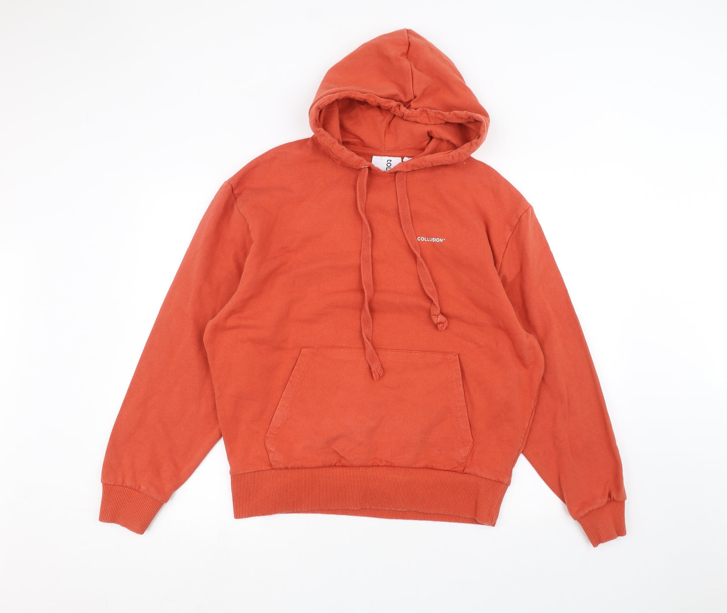 COLLUSION Mens Orange   Pullover Hoodie Size S