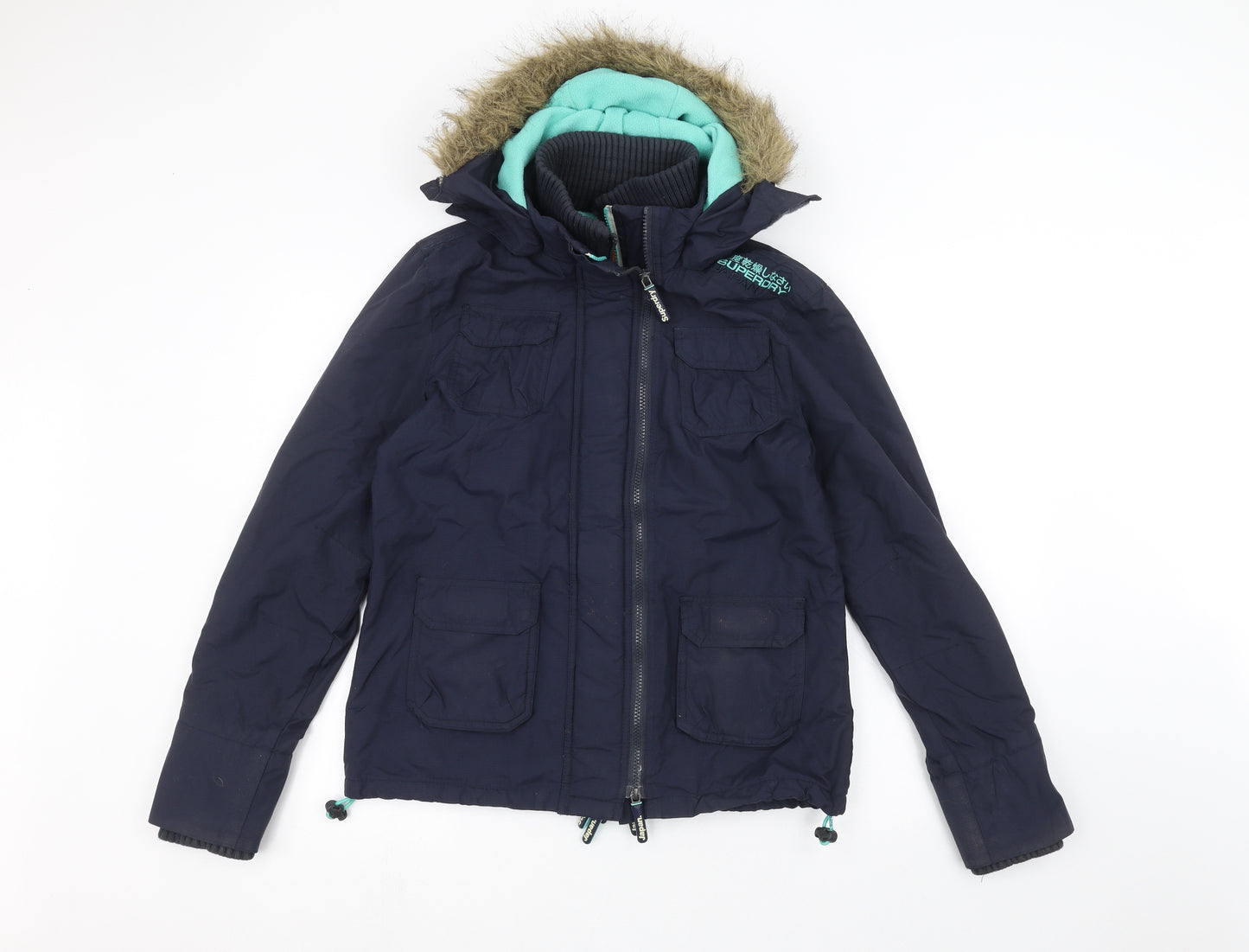 Superdry Womens Blue   Parka Coat Size M
