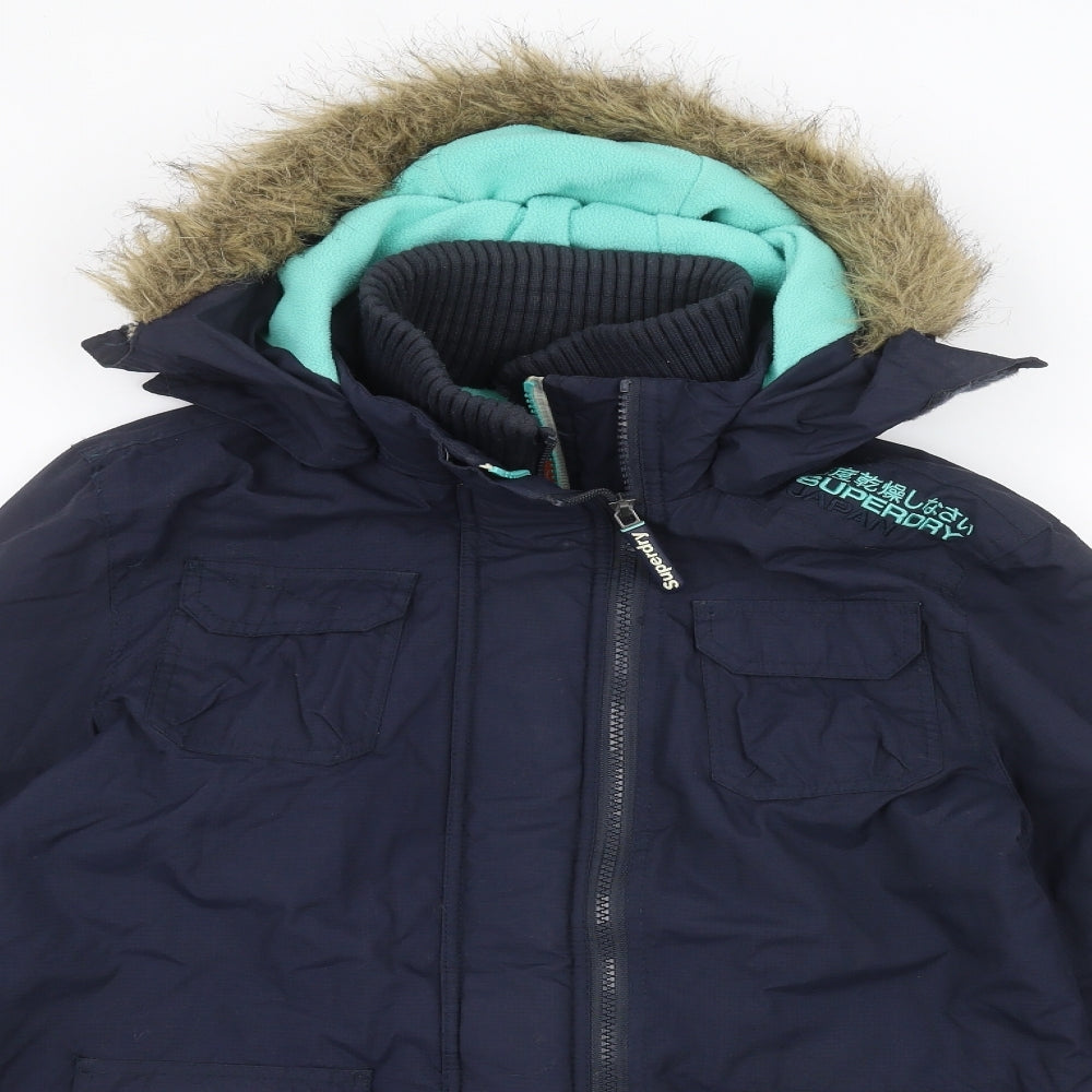 Superdry Womens Blue   Parka Coat Size M