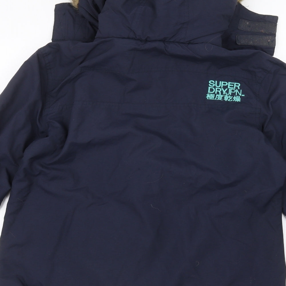 Superdry Womens Blue   Parka Coat Size M