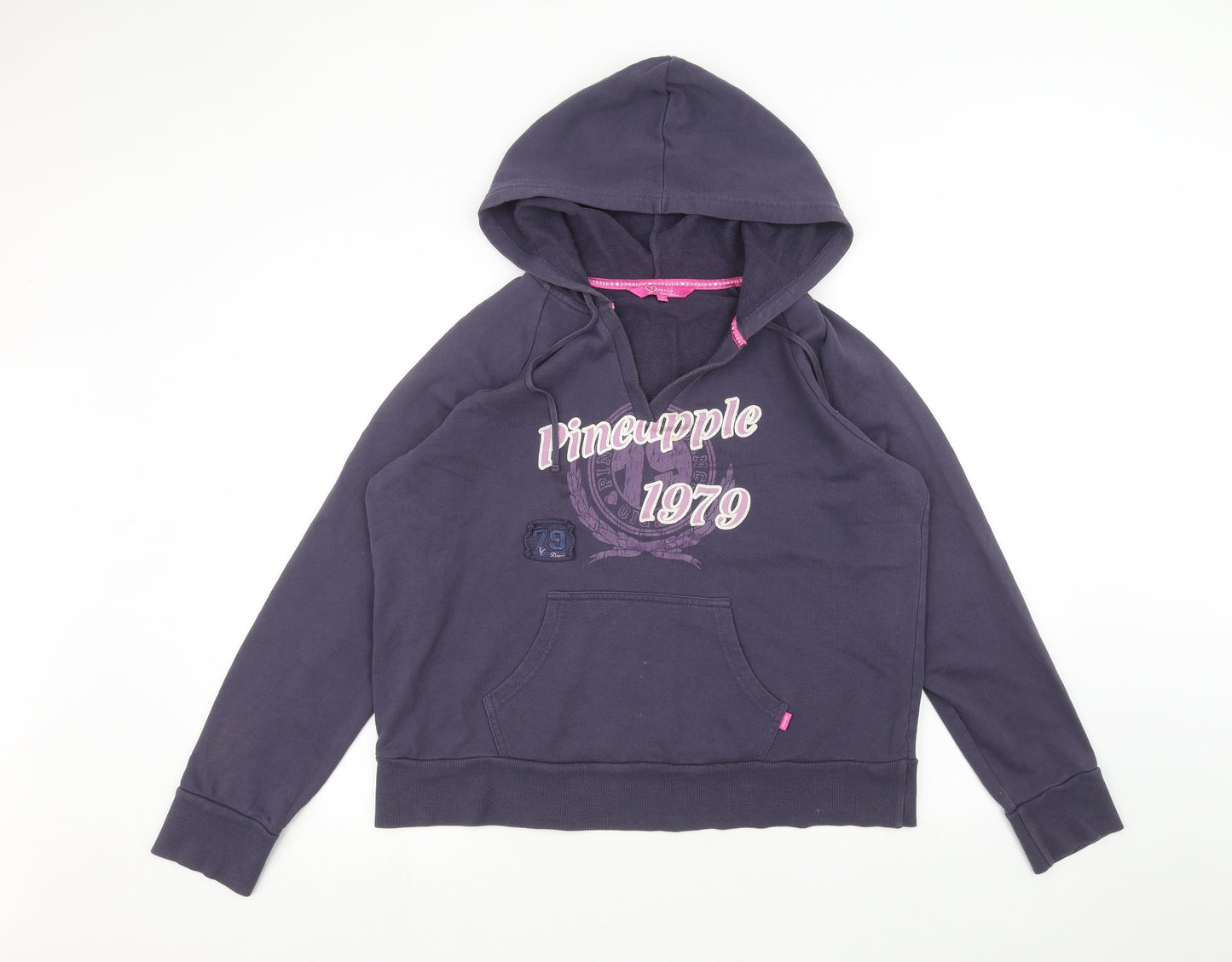 Pineapple Womens Blue   Pullover Hoodie Size 18