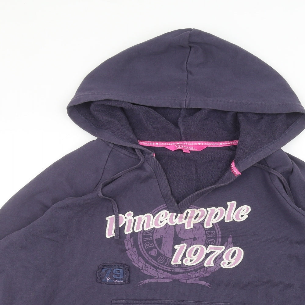 Pineapple Womens Blue   Pullover Hoodie Size 18