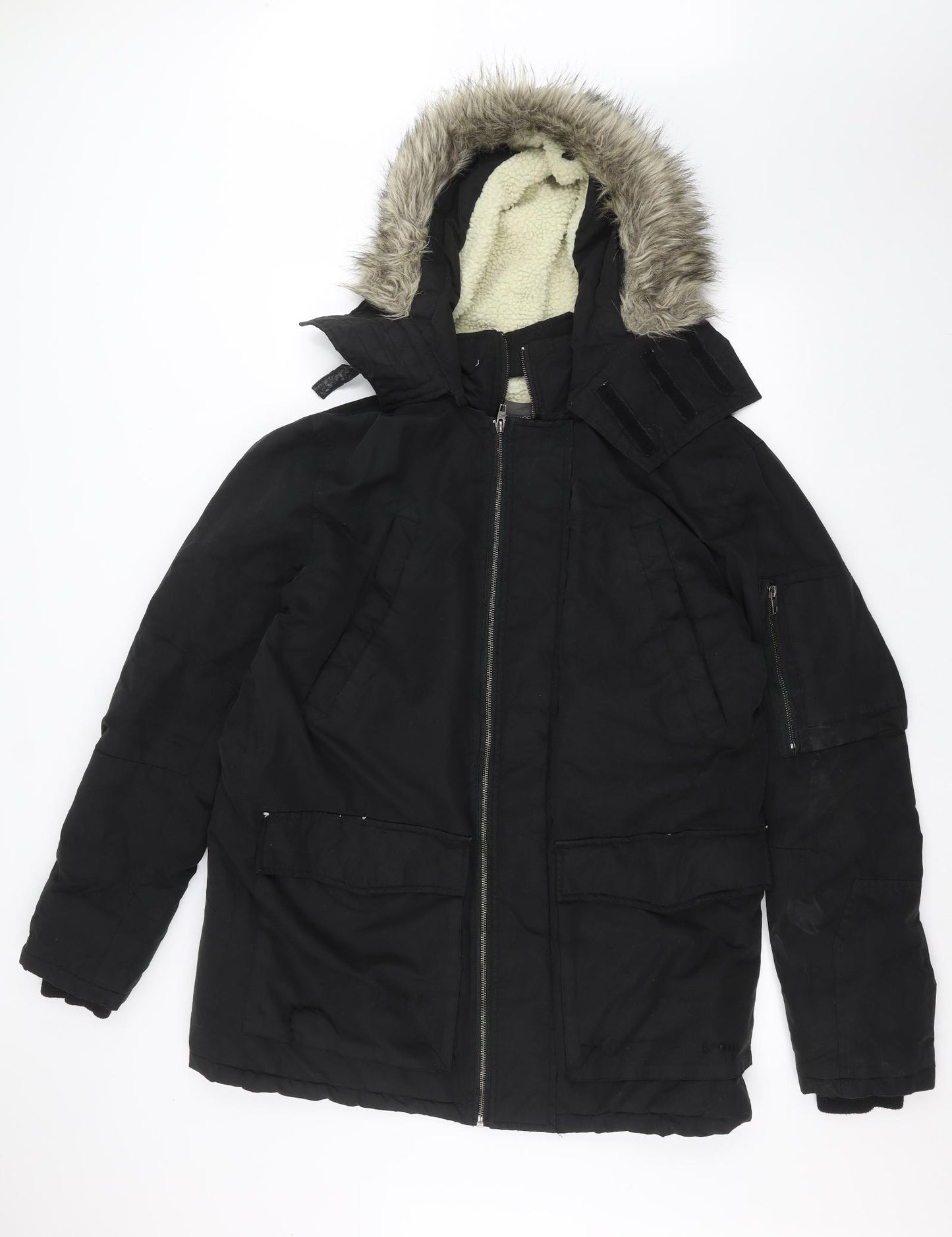 French Connection Mens Black   Parka Coat Size M