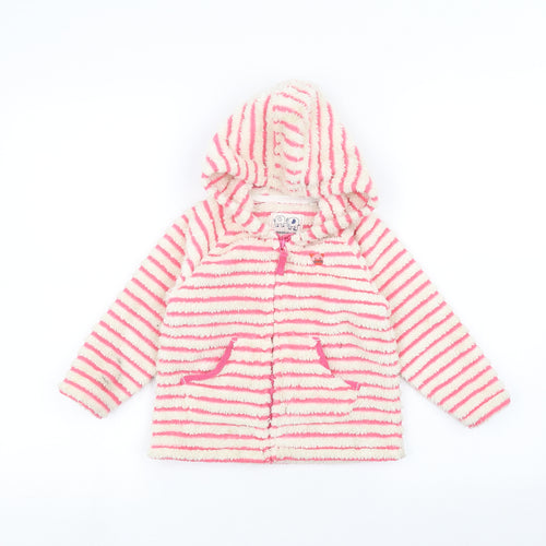 NEXT Girls White Striped  Jacket  Size 2-3 Years