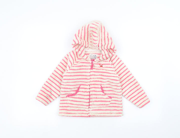 NEXT Girls White Striped Jacket Size 2-3 Years