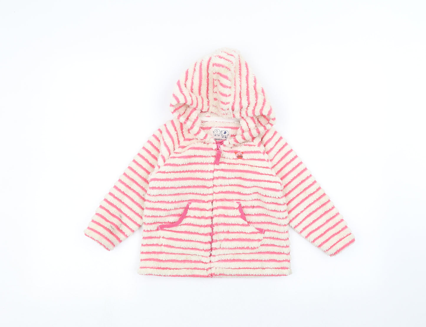 NEXT Girls White Striped  Jacket  Size 2-3 Years