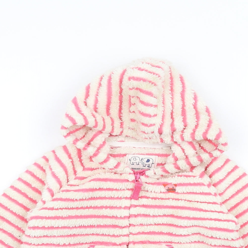 NEXT Girls White Striped  Jacket  Size 2-3 Years