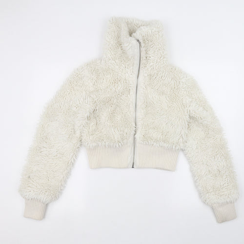 Denim & Co. Womens White   Jacket  Size 8