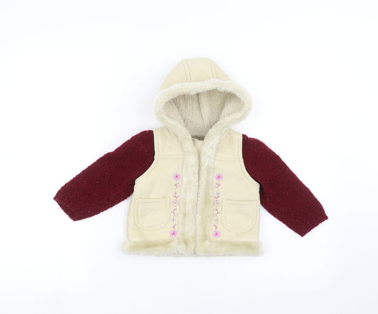Front view of St Bernard Baby White Jacket, size 9-12, Months
