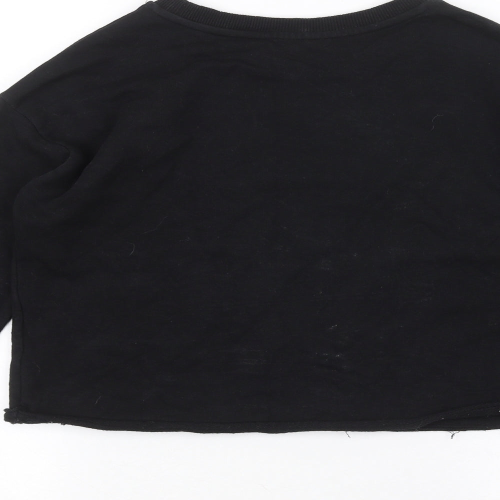 H&M Girls Black Floral  Pullover Jumper Size 12-13 Years
