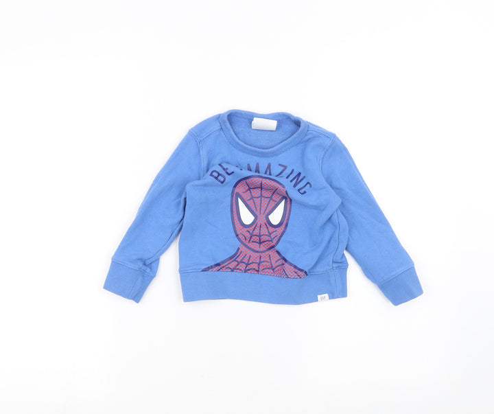 Gap Boys Blue Pullover Jumper Size 2 Years - Marvel