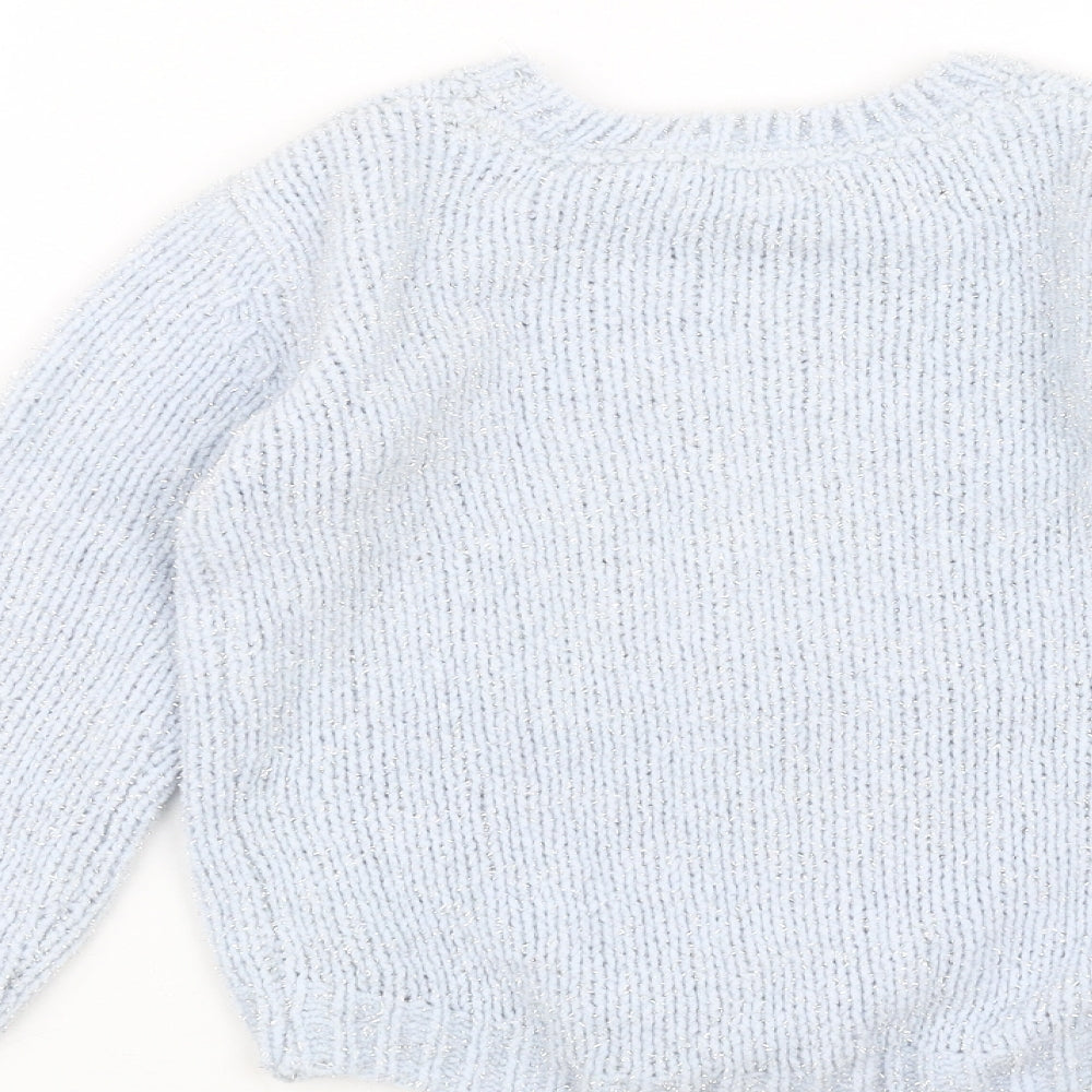 Primark Girls Blue   Pullover Jumper Size 6-7 Years  - unicorn