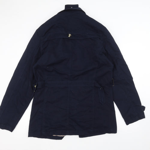 Fashion Mens Blue   Pea Coat Coat Size 4XL