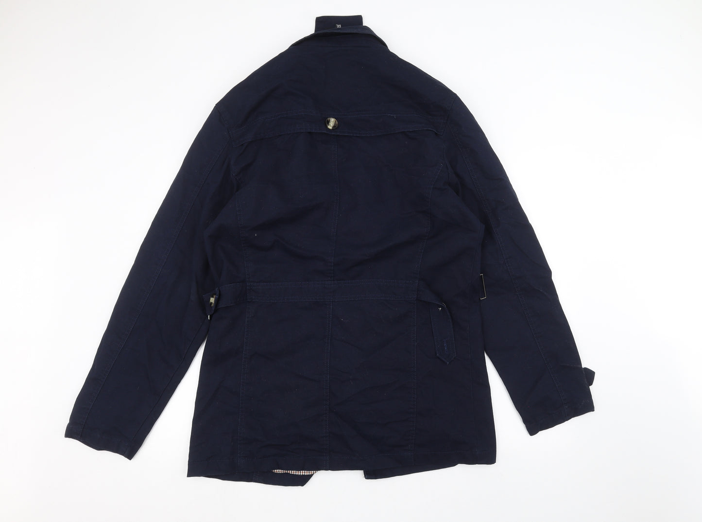Fashion Mens Blue   Pea Coat Coat Size 4XL