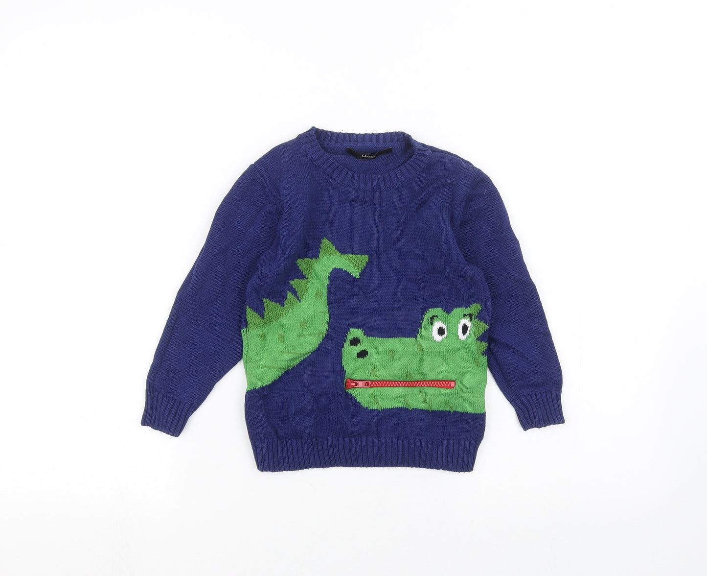 George Boys Blue   Pullover Jumper Size 3-4 Years