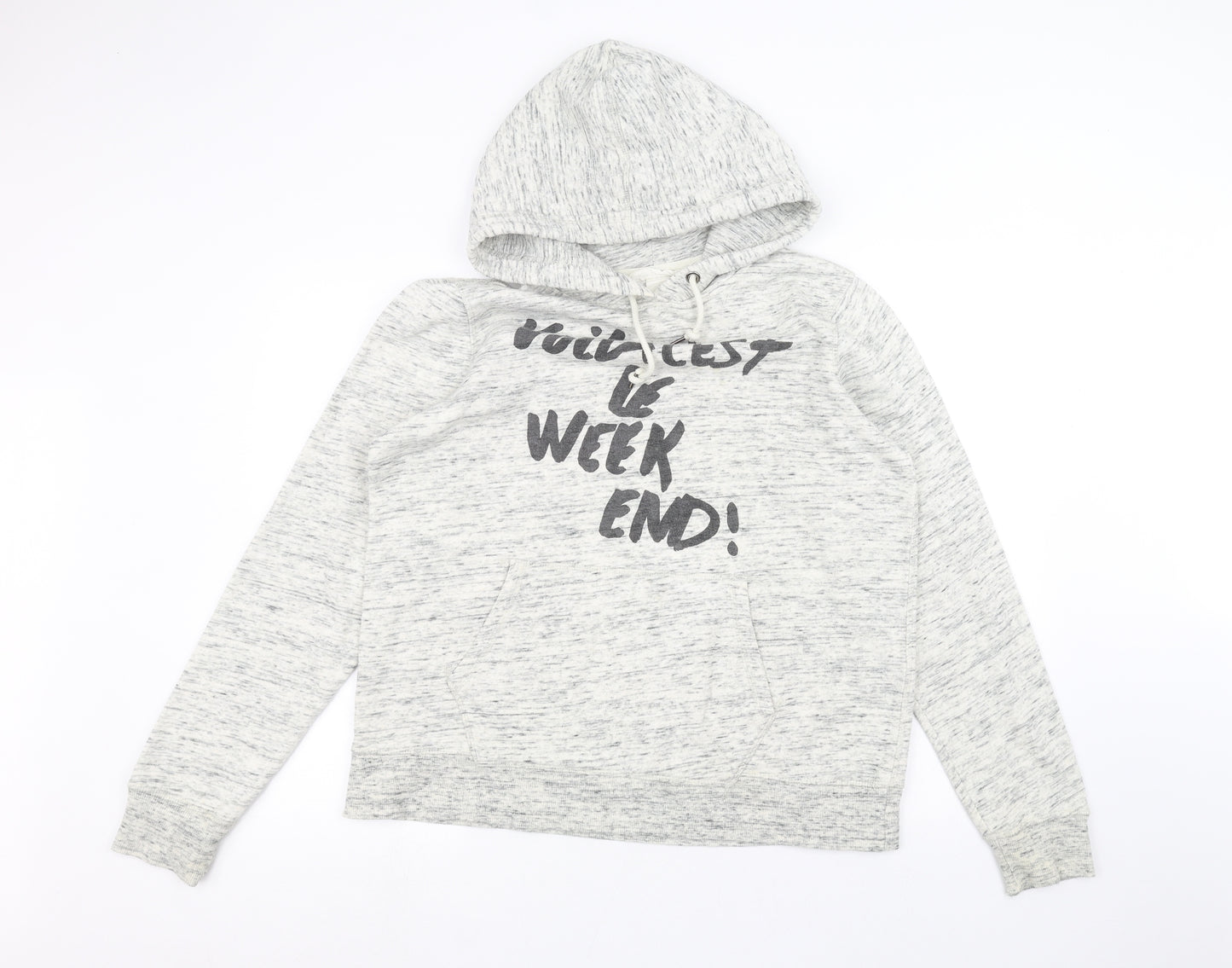 H&M Mens White   Pullover Hoodie Size L